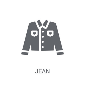 吉恩图标。时尚的让标志概念在白色背景从服装收藏。适用于 web 应用移动应用和打印媒体