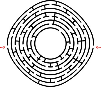 有趣的位置黑色圆形迷宫, 为您的绘图提供位置.