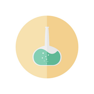 药水试管图标。在白色查出的药水试管矢量图标的平面例证