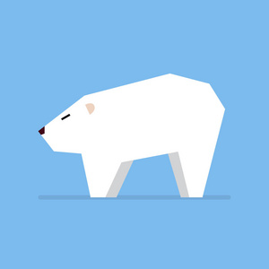 平面样式白熊