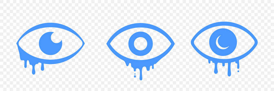 眼睛泪哭泣的眼泪眼睛卡通悲伤的情感图标照片