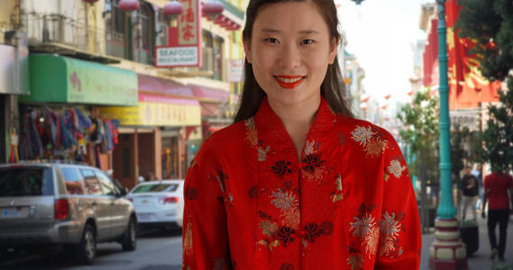 在中国城关闭亚洲千年中国传统服装