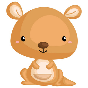 袋鼠与乔伊一个可爱的袋鼠的向量与它的口袋照片