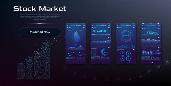 ui ux 设计应用程序加密货币钱包。适用于移动智能手机的现代用户界面屏幕模板