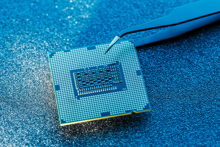 cpu 芯片处理器的特写.选择性聚焦照片