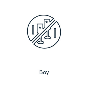 时尚设计风格的男孩图标。男孩图标隔离在白色背景。男孩矢量图标简单和现代平面符号为网站, 移动, 标志, 应用程序, ui。男孩图