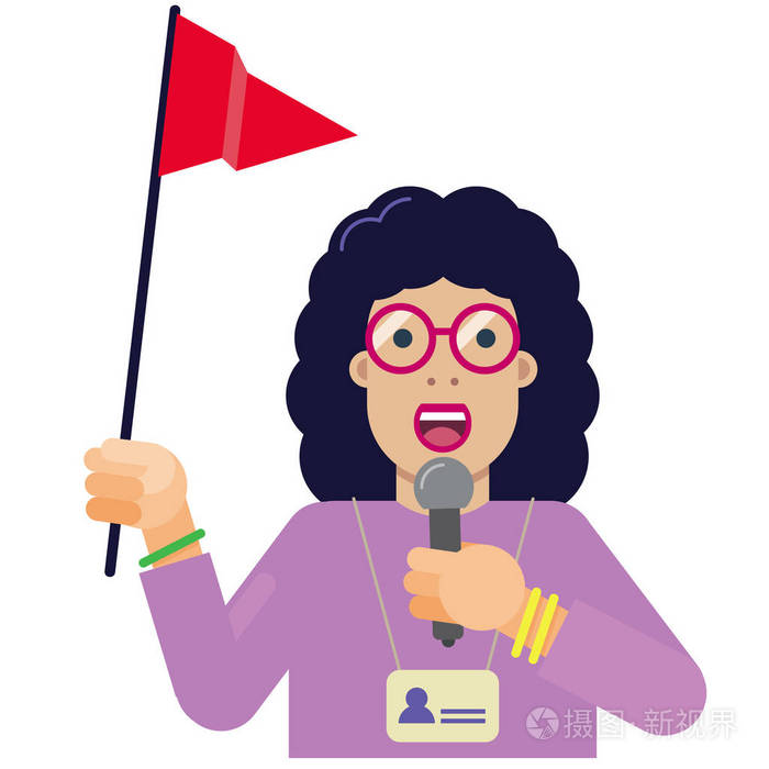 带红旗的导游平面图标字符