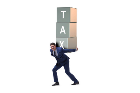 商人下沉重的税务负担照片
