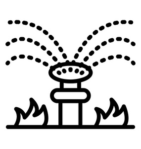 喷水喷头线图标, 农业理念照片