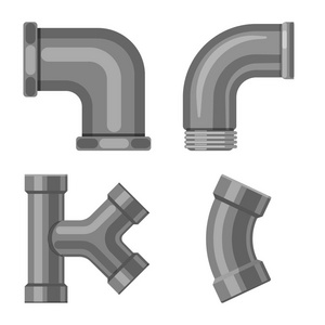 管道和管图标的矢量插图。库存管道和管道矢量图标的收集