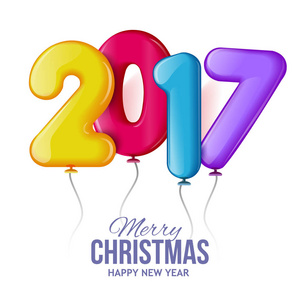 圣诞快乐，快乐新的一年 2017年背景