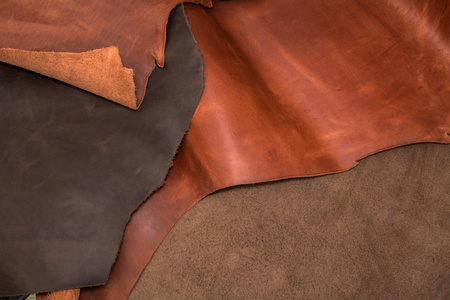质地的件棕色皮革.天然材料背景照片