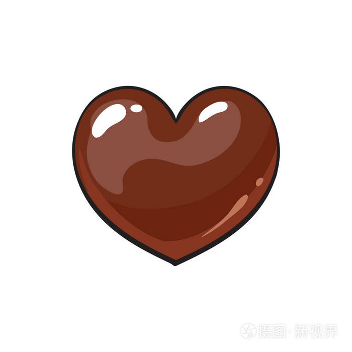 心形黑巧克力糖果