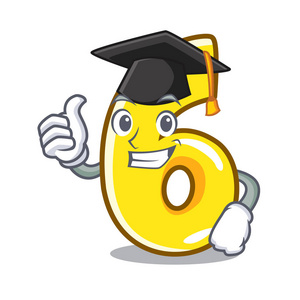 规则标志动画毕业动画片数字六在路向量例证照片