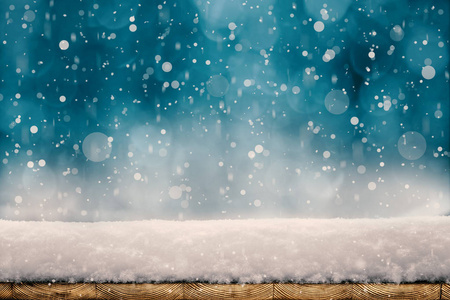 冬天圣诞节背景与雪在树上