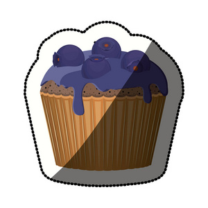 孤立的蓝莓蛋糕设计
