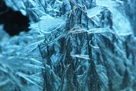 冰纹理 宏 蓝色碎冷背景
