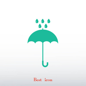 伞和雨滴的图标