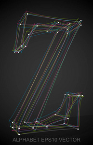 多色的草绘 Z.手向量插图绘制 3d Z