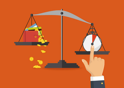 在规模上的金钱和时间平衡.业务照片