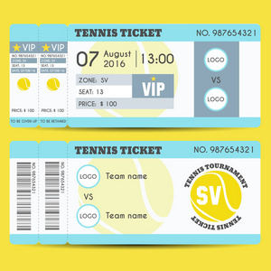 网球票现代设计。向量例证