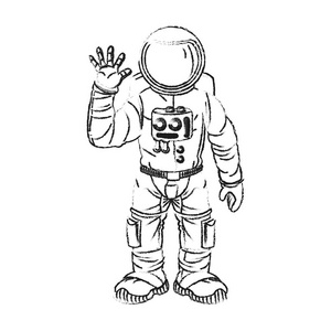 孤立的宇航员卡通设计图片