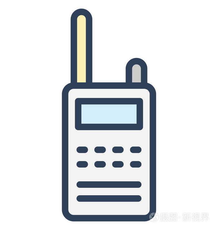 对讲机隔离矢量图标, 可以很容易地编辑在任何大小或修改插画-正版