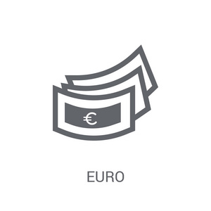 欧元图标。时尚的欧元标志概念的白色背景从电子商务和支付收集。适用于 web 应用移动应用和打印媒体