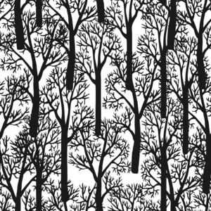 冬季假期无缝模式与树木。贺卡的矢量背景