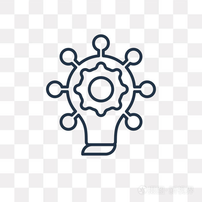 创新矢量大纲图标隔离在透明的背景下, 高质量的线性创新透明度概念