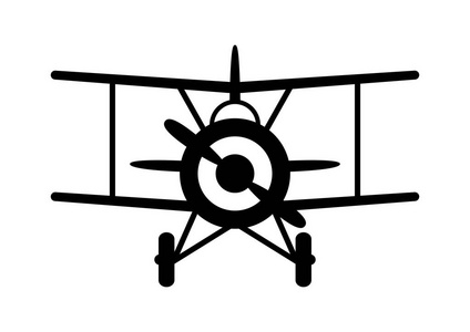 白色背景上的黑色飞机图标