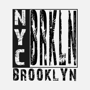 纽约布鲁克林排版，t 恤图形