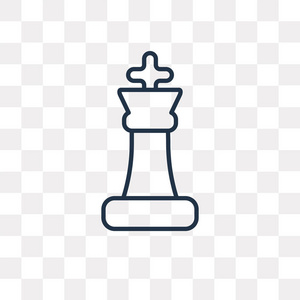 国际象棋矢量轮廓图标隔离在透明背景上, 高质量的线性国际象棋透明度概念可以使用网络和移动
