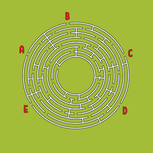 孩子们的游戏.孩子们的谜题许多入口, 一个出口.迷宫难题.