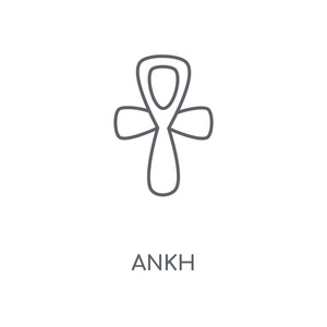 ankh 线性图标。ankh 概念笔画符号设计。薄的图形元素向量例证, 在白色背景上的轮廓样式, eps 10