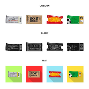 门票和入场图标的矢量设计。股票票证和事件矢量图标的集合