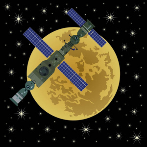 空间卫星对月球 5 背景