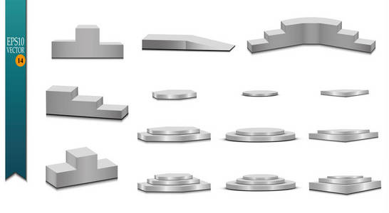 讲台, 隔离在透明的背景上。3d 基座。向量例证