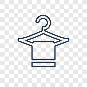 手绘晾衣架时尚设计风格的衣架图标.在透明背景上隔离的衣架图标.
