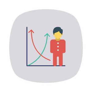 白色简单头像增加箭头在图与头像平面图标隔离在白色背景, 向量, 例证