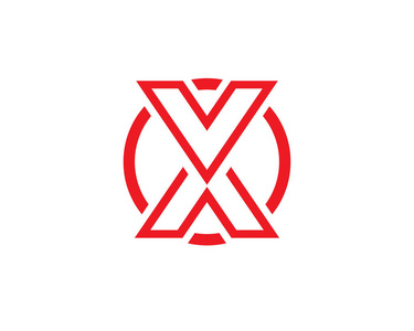 X 字母标志模板