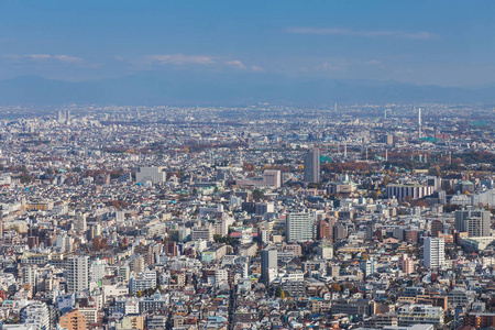 鸟瞰东京市人群居住区图片