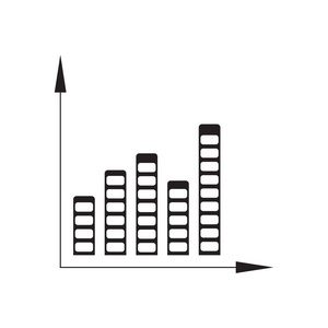在黑色和白色的经济图平面图标