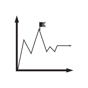 在黑色和白色的经济图平面图标