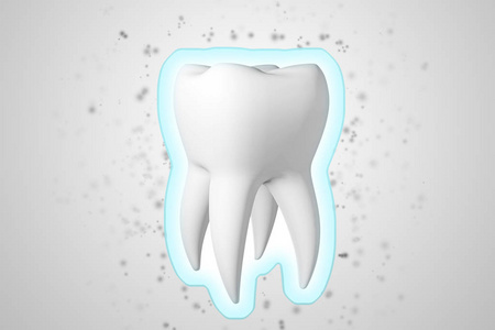 保护牙齿不受食物细菌的侵害。3d 渲染