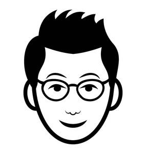 少年头像的线图标, 男孩的脸照片