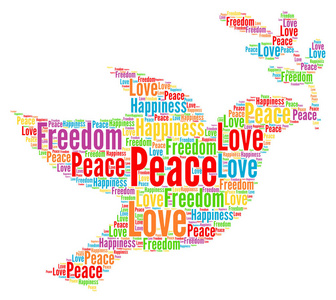 和平 爱 自由和幸福的词云