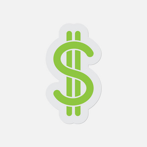 简单的绿色图标美元货币符号