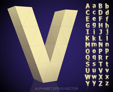 用反射黄色 3d 多边形字母集合.eps 10 矢量照片