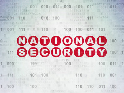 保护的概念 数字数据纸张背景上的国家安全